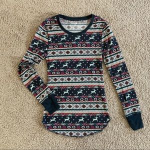 Christmas Print Knit Shirt - Women’s S - Old Navy